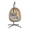 Honeycomb Rattan Egg Hanging Chair with Stand
